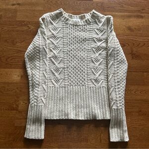 Gap Sweater Women XS Pullover Cable Knit Crew Soft Cozy Cream Ivory Beige Wool